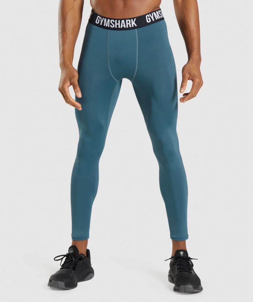 Men\'s Gymshark Element Baselayer Leggings Turquoise | NZ 8WHQYD